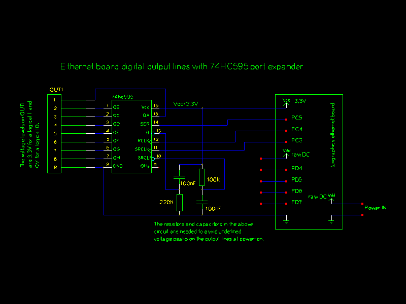 connecting the 74hc595